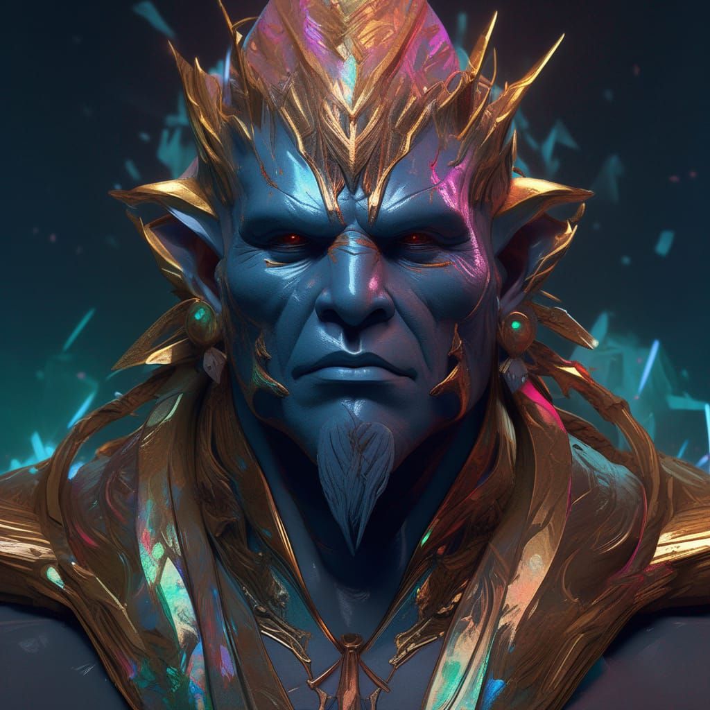 Detailed Malphas Portrait in Art Nouveau Style