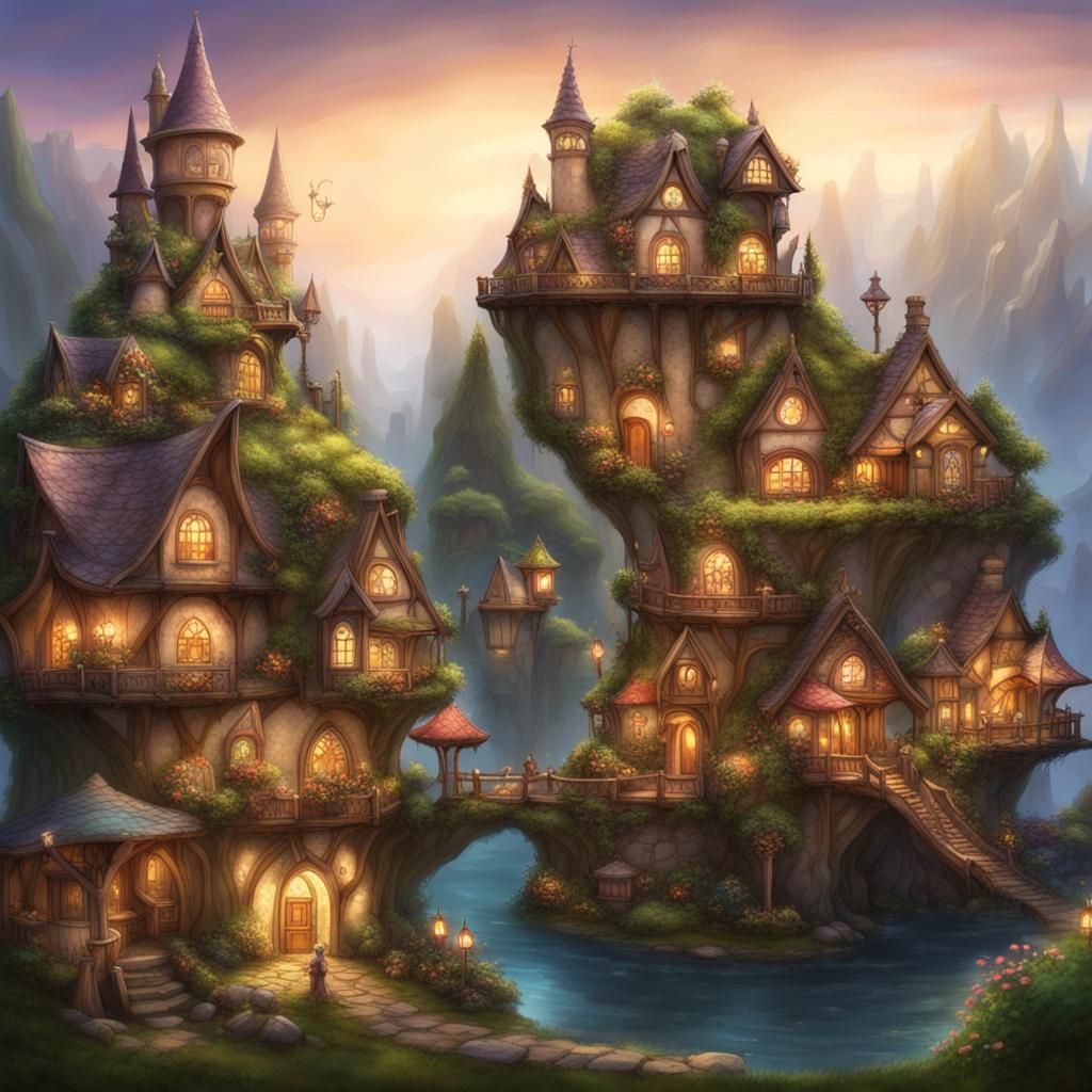 Enchanted Town for Fairies and Elves
