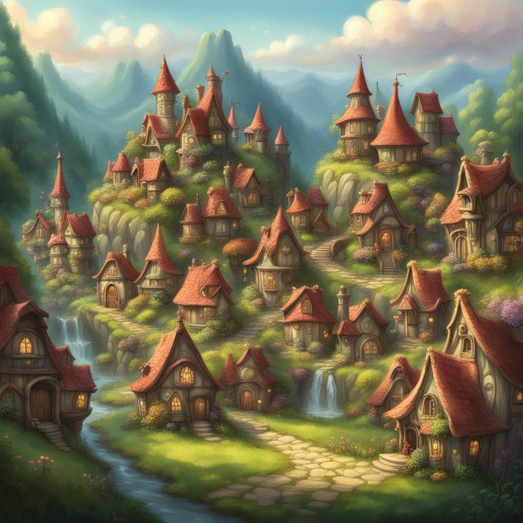 Enchanted Town for Fairies and Elves