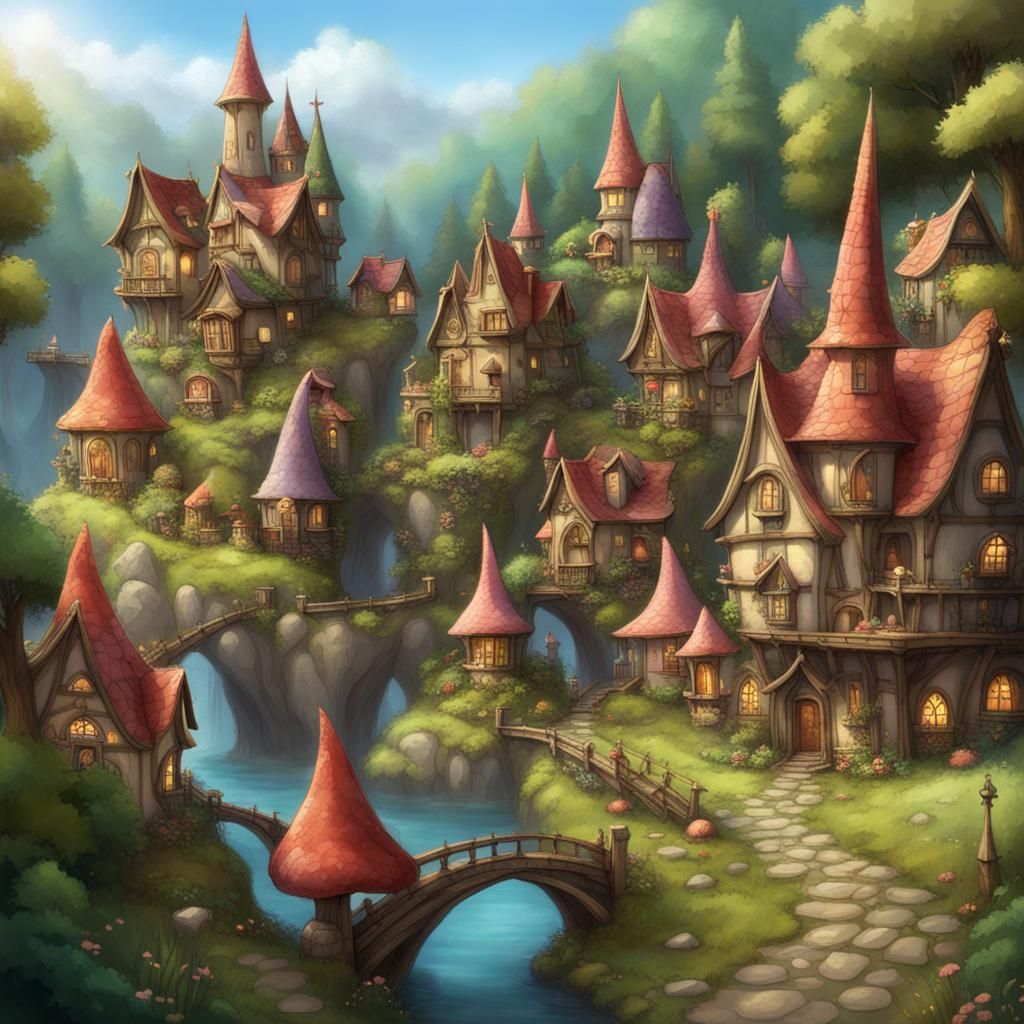 Enchanted Town for Fairies and Elves