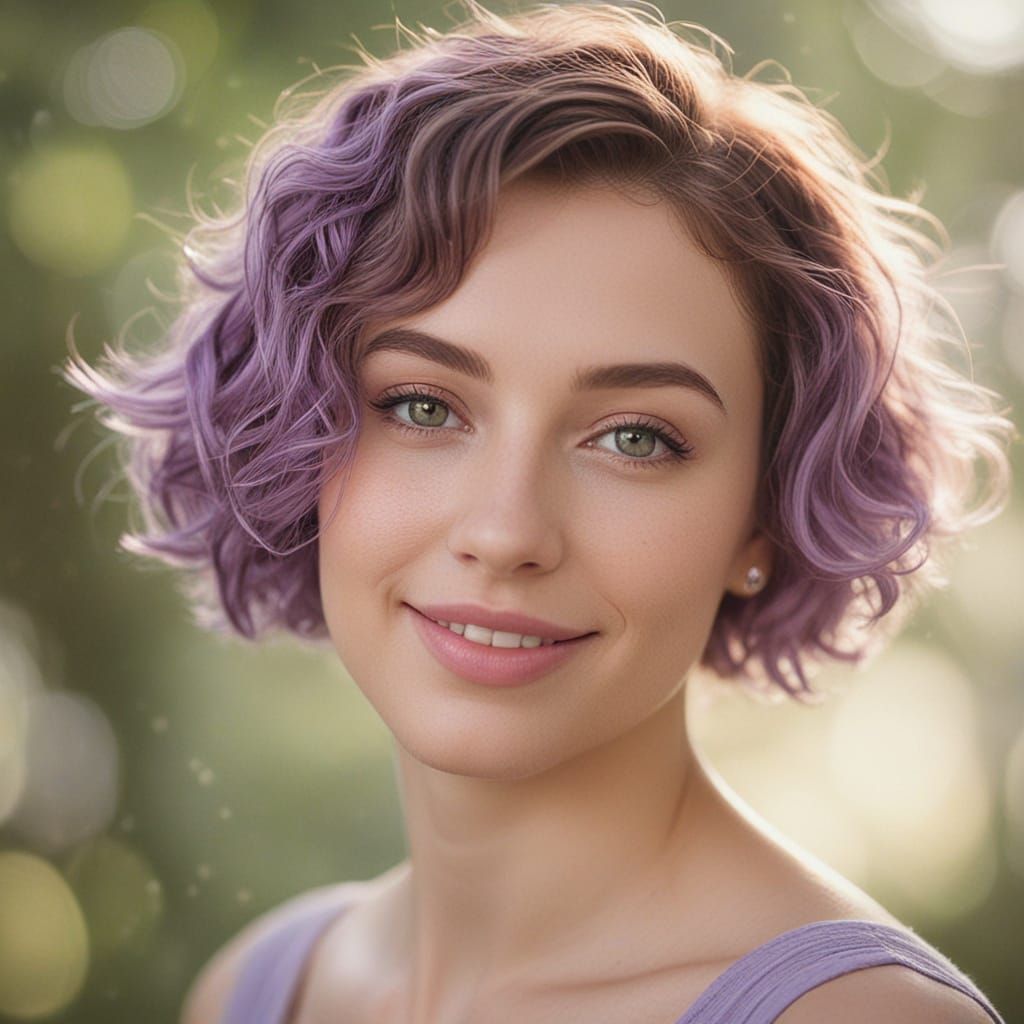 Gentle High-Key Portrait of a Young Woman with Soft Focus an...