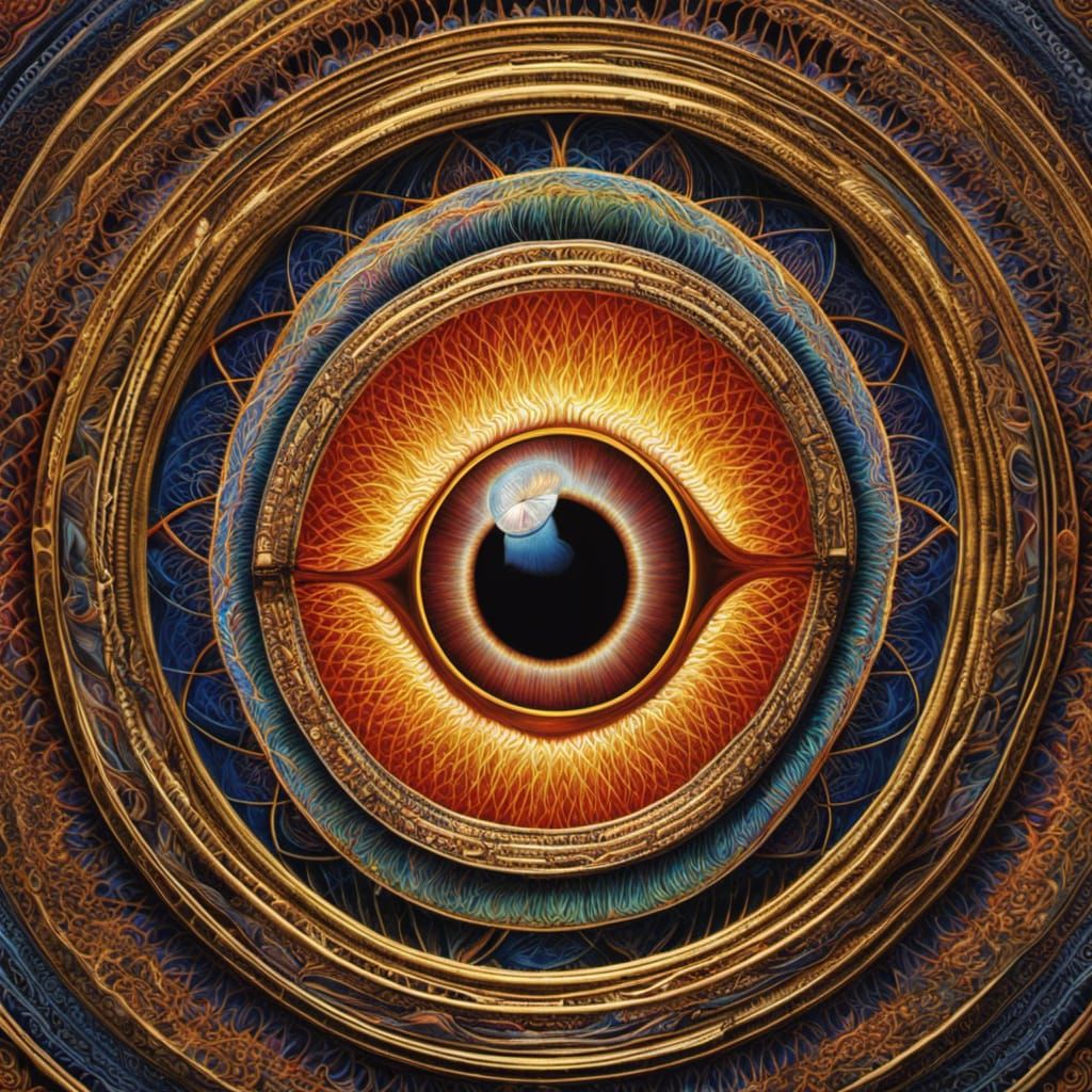 Sacred Geometry Human Eye in Detailed Composition