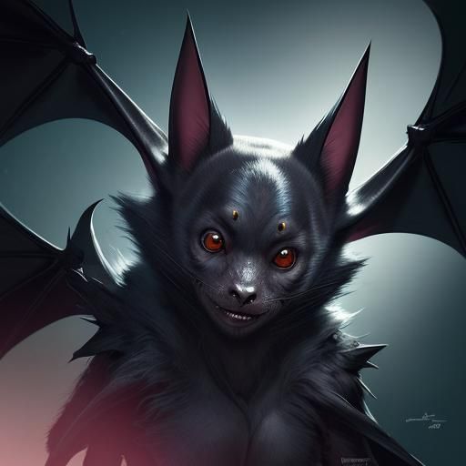 Hyperrealistic Bat Animal Splash Art
