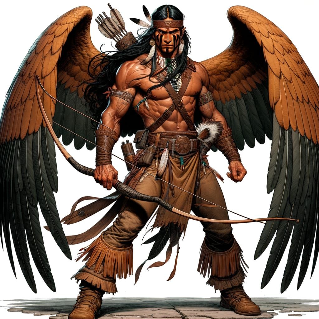 Warrior of the Wild in Pre-Raphaelite Comic Book Style