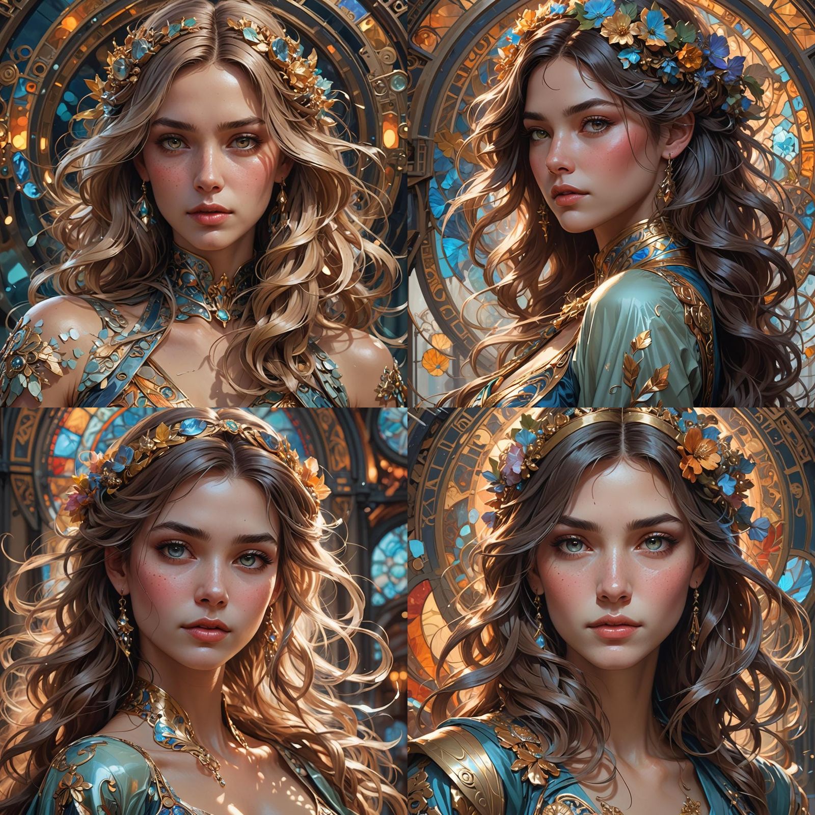 Attractive Woman Portrait in Digital Art Style