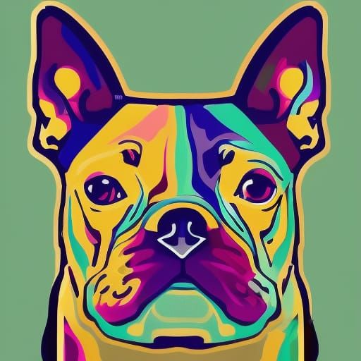 Boston Terrier Pop Art Screen Print in 8K
