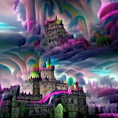 Psychedelic Fantasy Castle in Digital Matte Painting