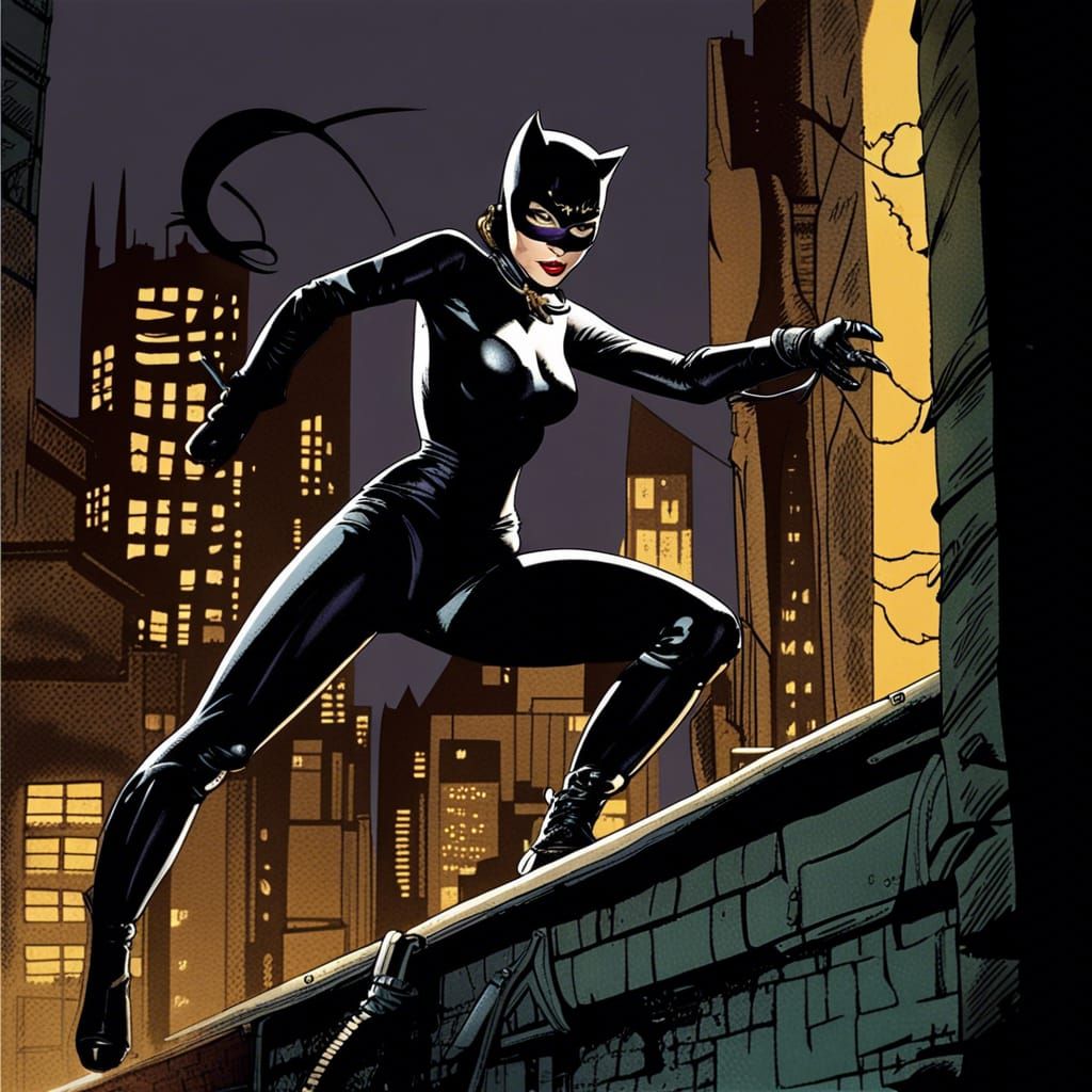 Catwoman Detailed Matte Painting in 8k