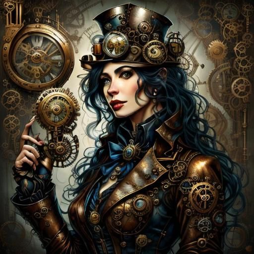 Dreamlike Steampunk Circus with Clockwork Elements