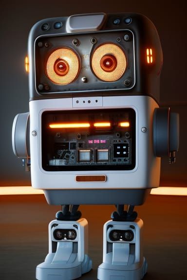 Friendly Robot Pal with CRT TV Face