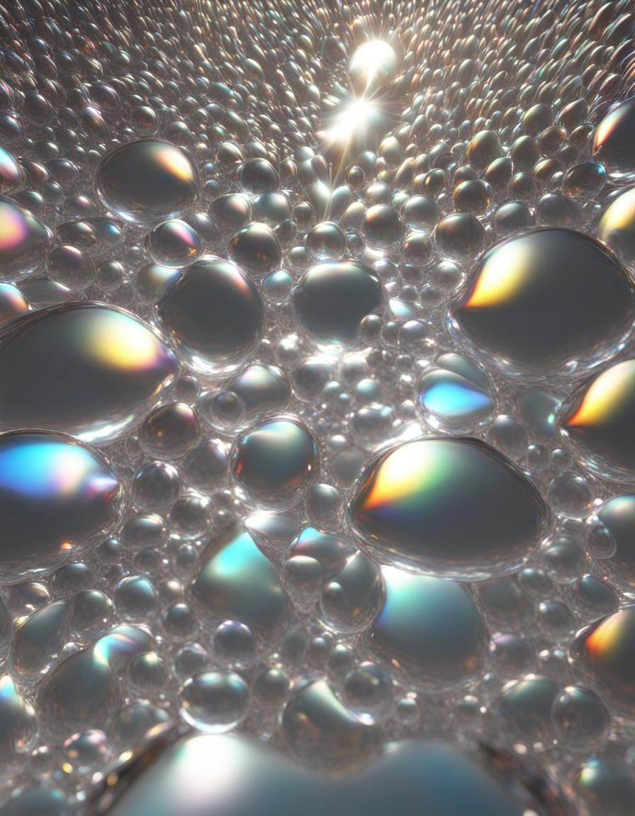 Iridescent Transparent Glass with 3D Shading