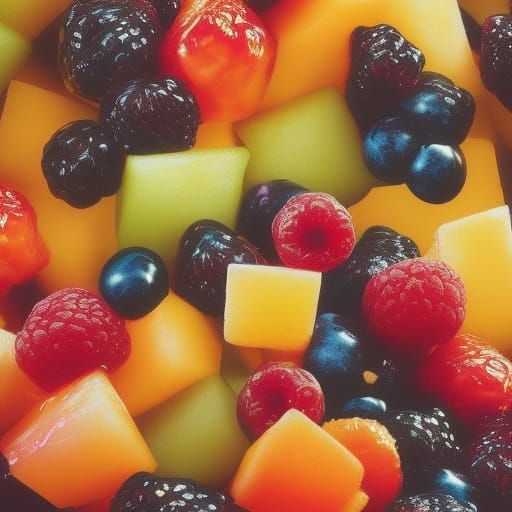 Epic Rainbow Fruit Salad: Digital Matte Painting