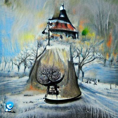 Winter Bell: Detailed Acrylic and Ink Storybook Illustration