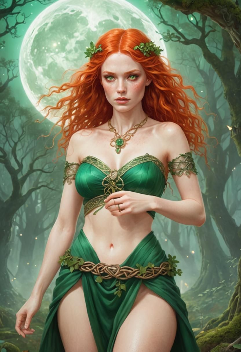 Celtic Girl in Enchanted Forest: Ethereal Realism