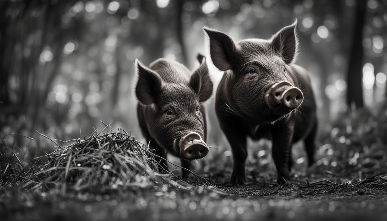 Two Brown Pigs in Natural Light Photography