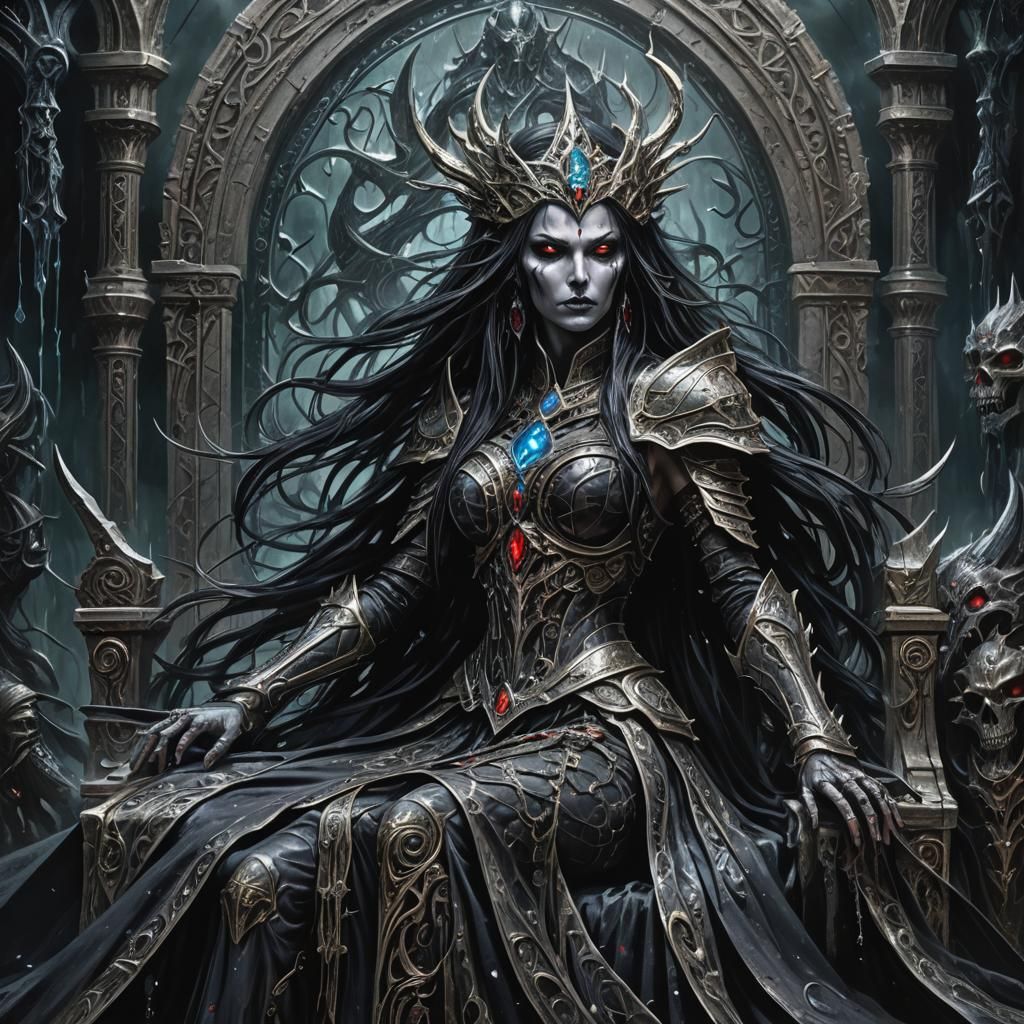 Majestic Lich Queen in Dark Mystical Aura