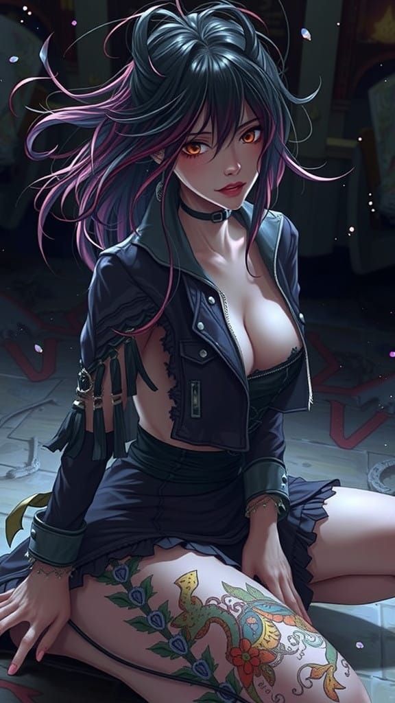 Vibrant Red Hair Cascades Down a Young Woman's Back