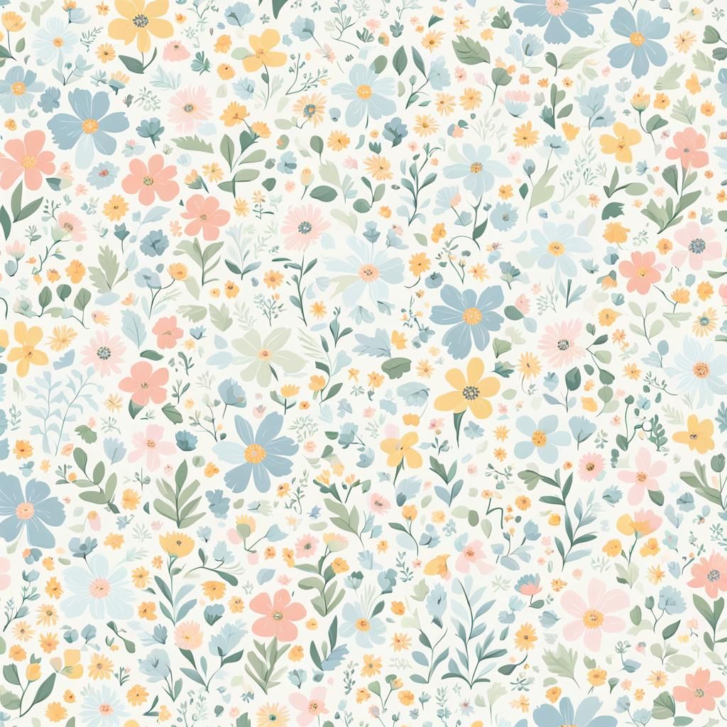 Seamless Floral Pattern in Pastel Colors