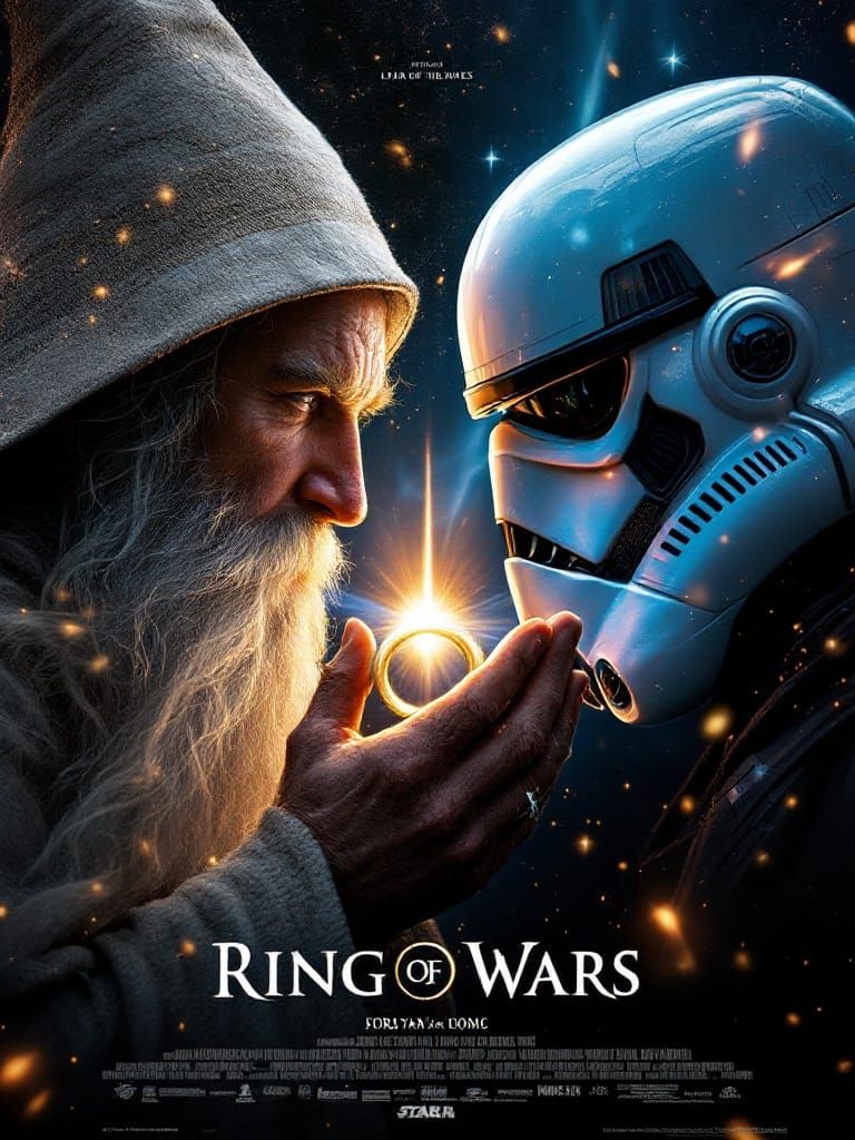 Epic Sci-Fi Mashup: Ring Wars Movie Poster