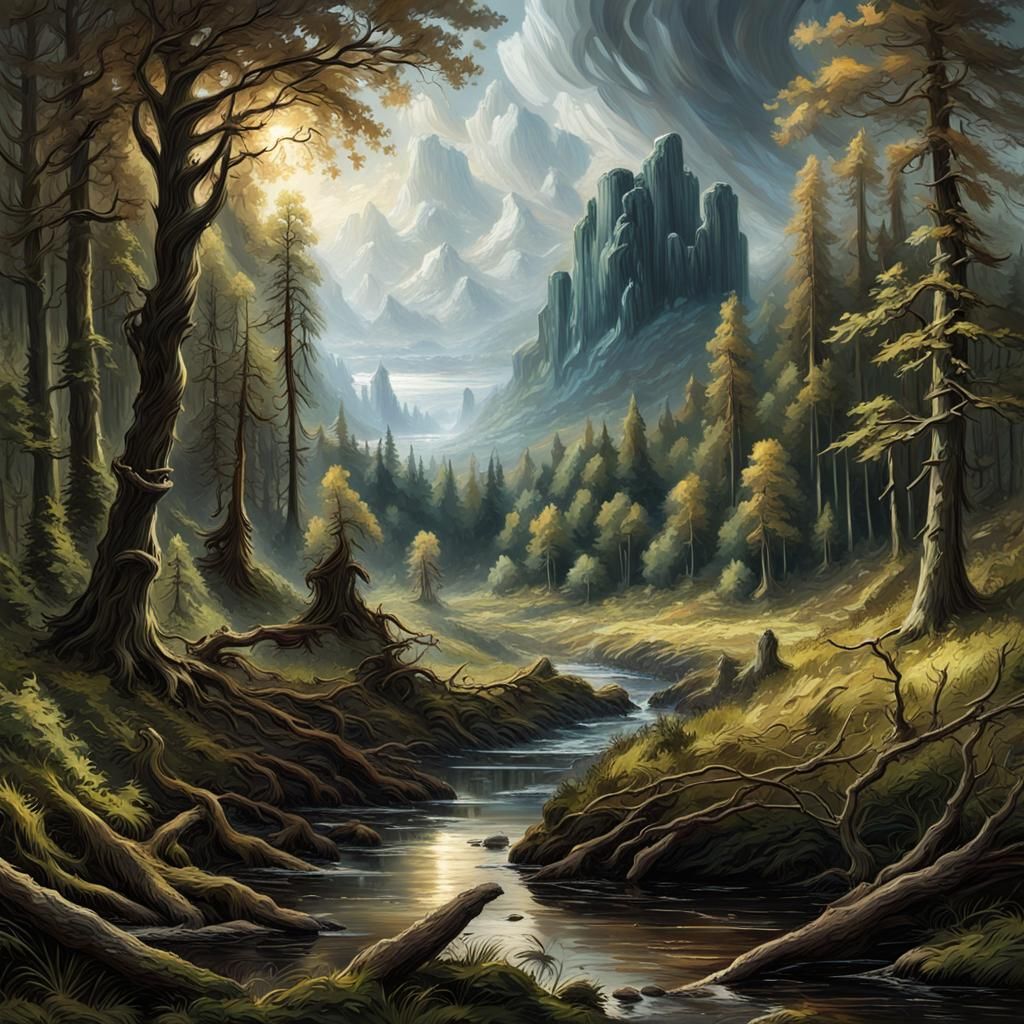 UHD Landscape Painting in Digital Style