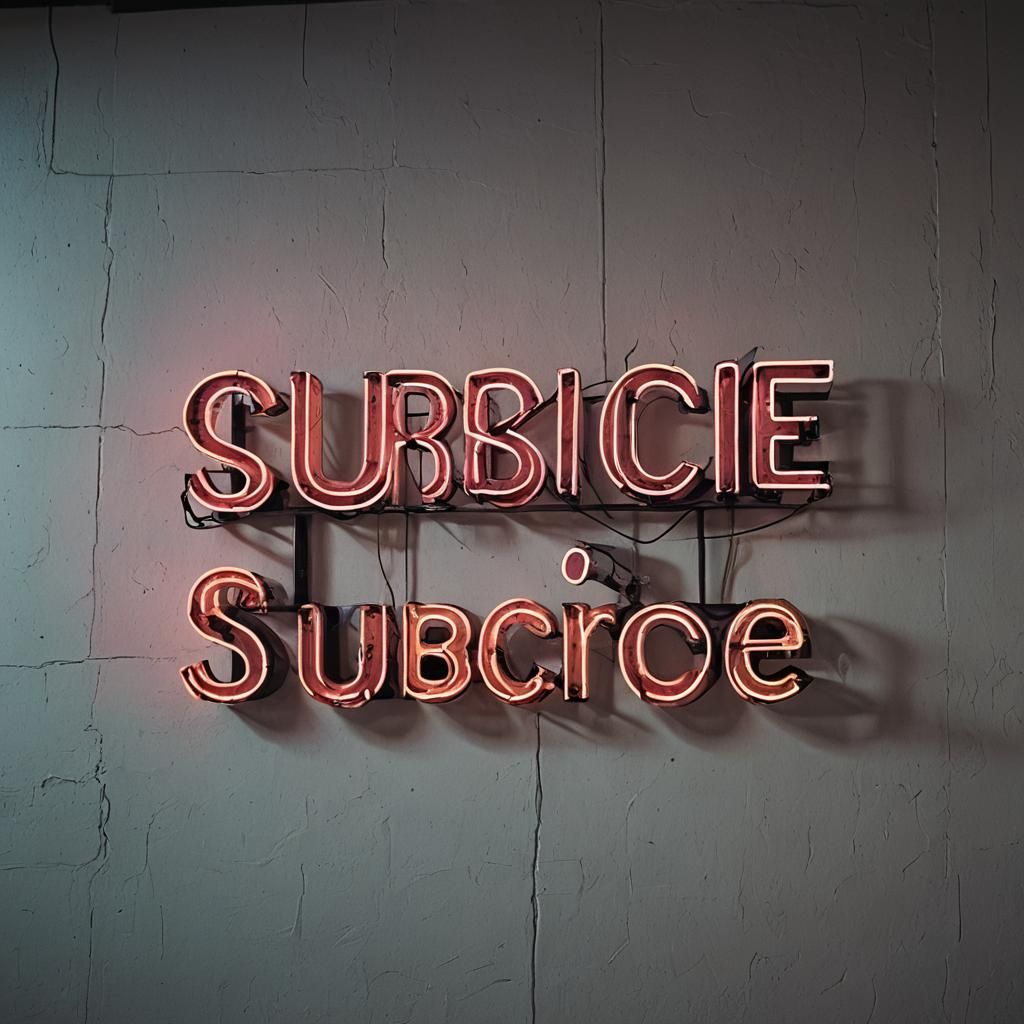 Neon Subscribe Sign in Cinematic Style