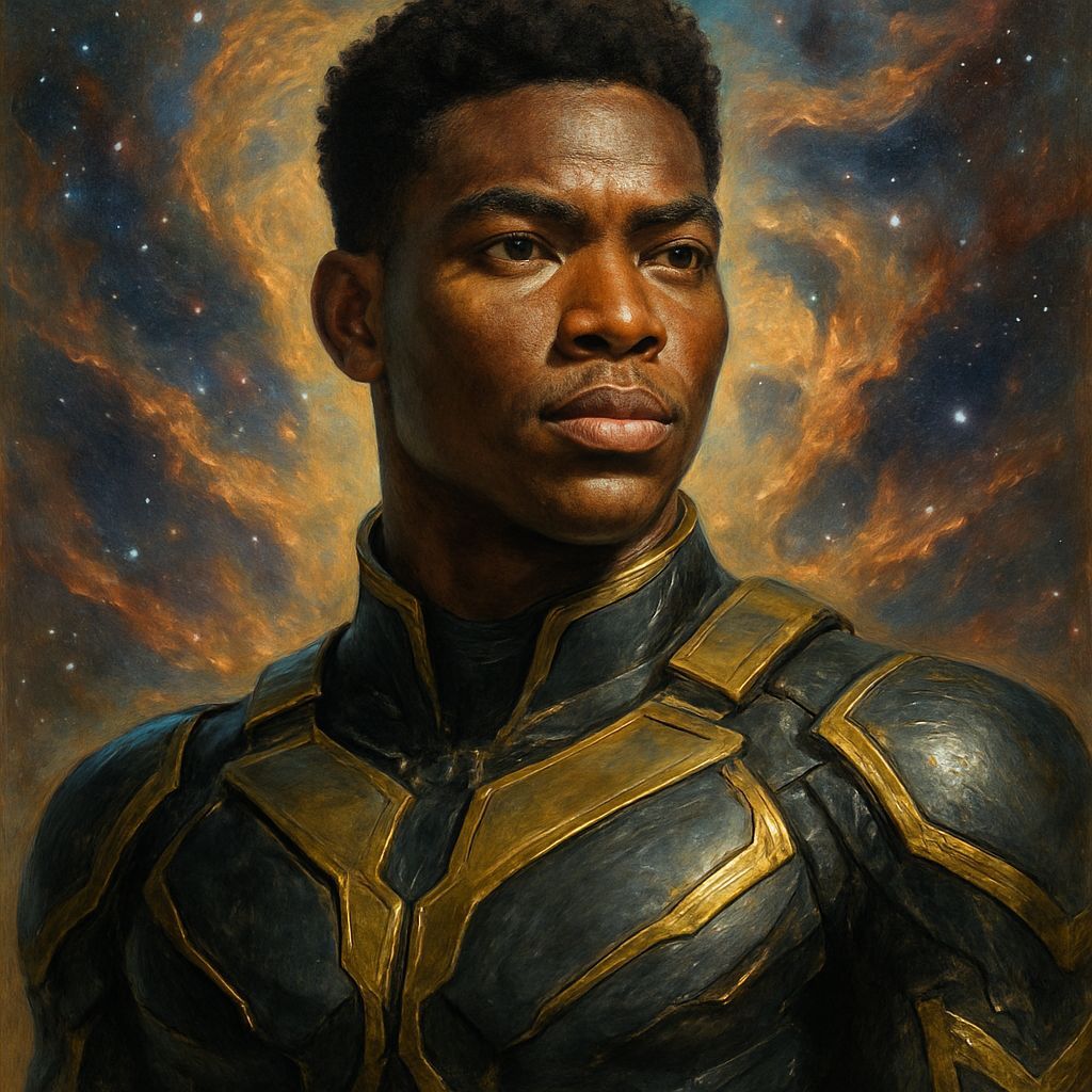 Warrior God Portrait in Oil Painting Style