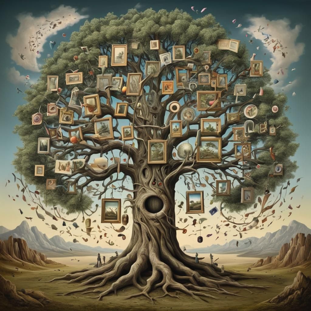 Surreal Tree of Artists in Surrealism Style