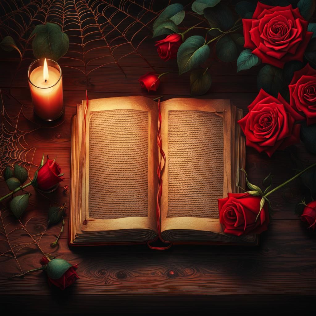 Mysterious Journal Still Life in Hyperrealism