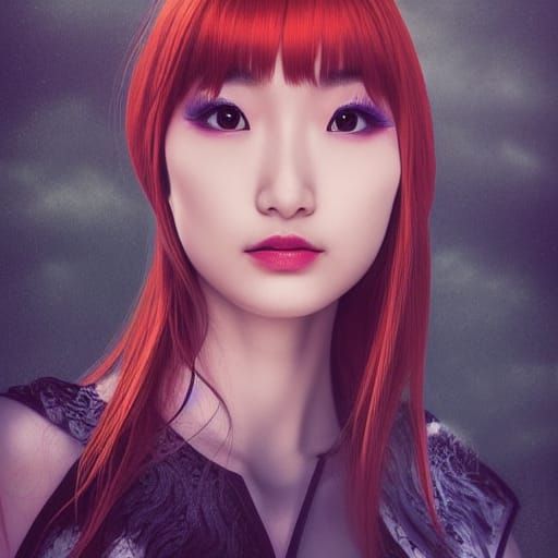 Alodia Gosiengfiao Portrait in Urban Fantasy Style