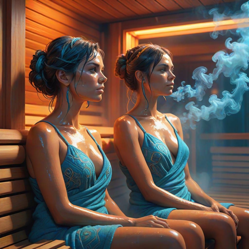 Science Fiction Sauna with Blue Steam