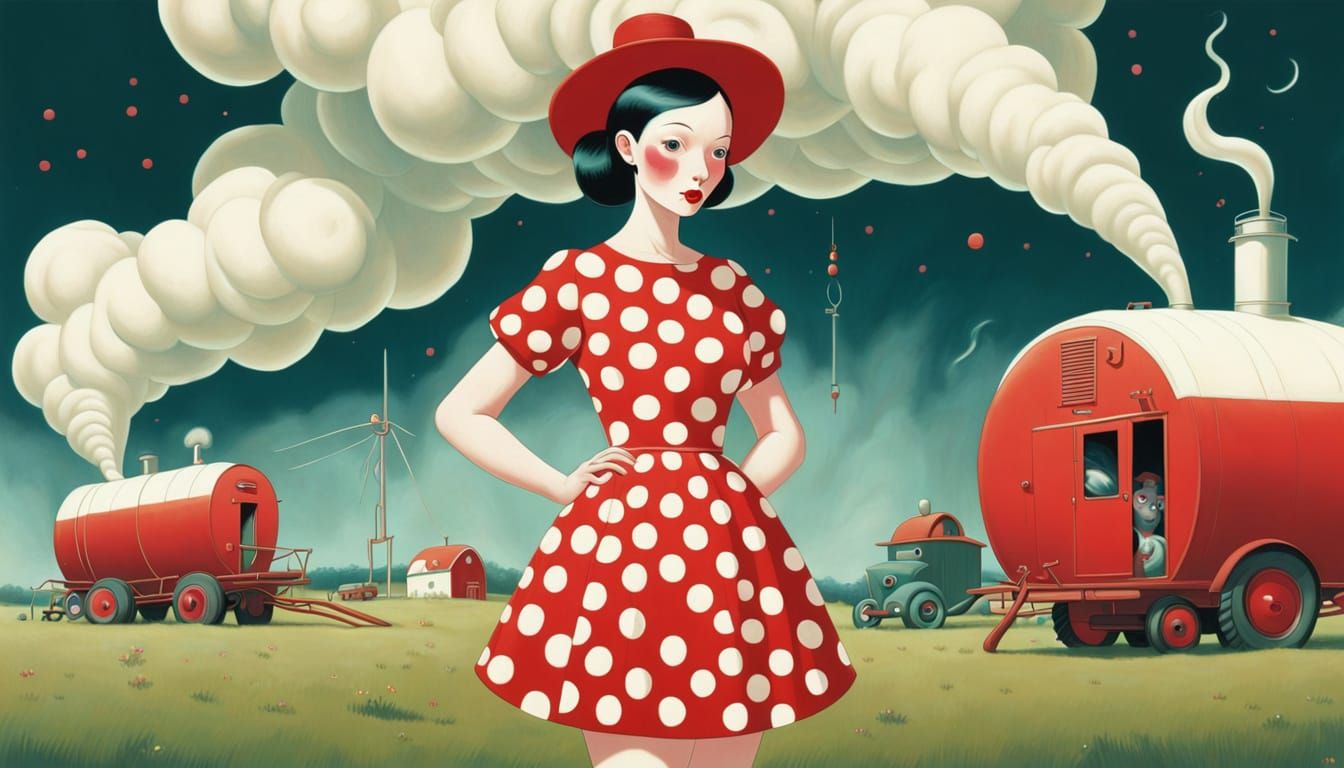 Whimsical Farm Scene in a Vibrant Cyberpunk Aesthetic