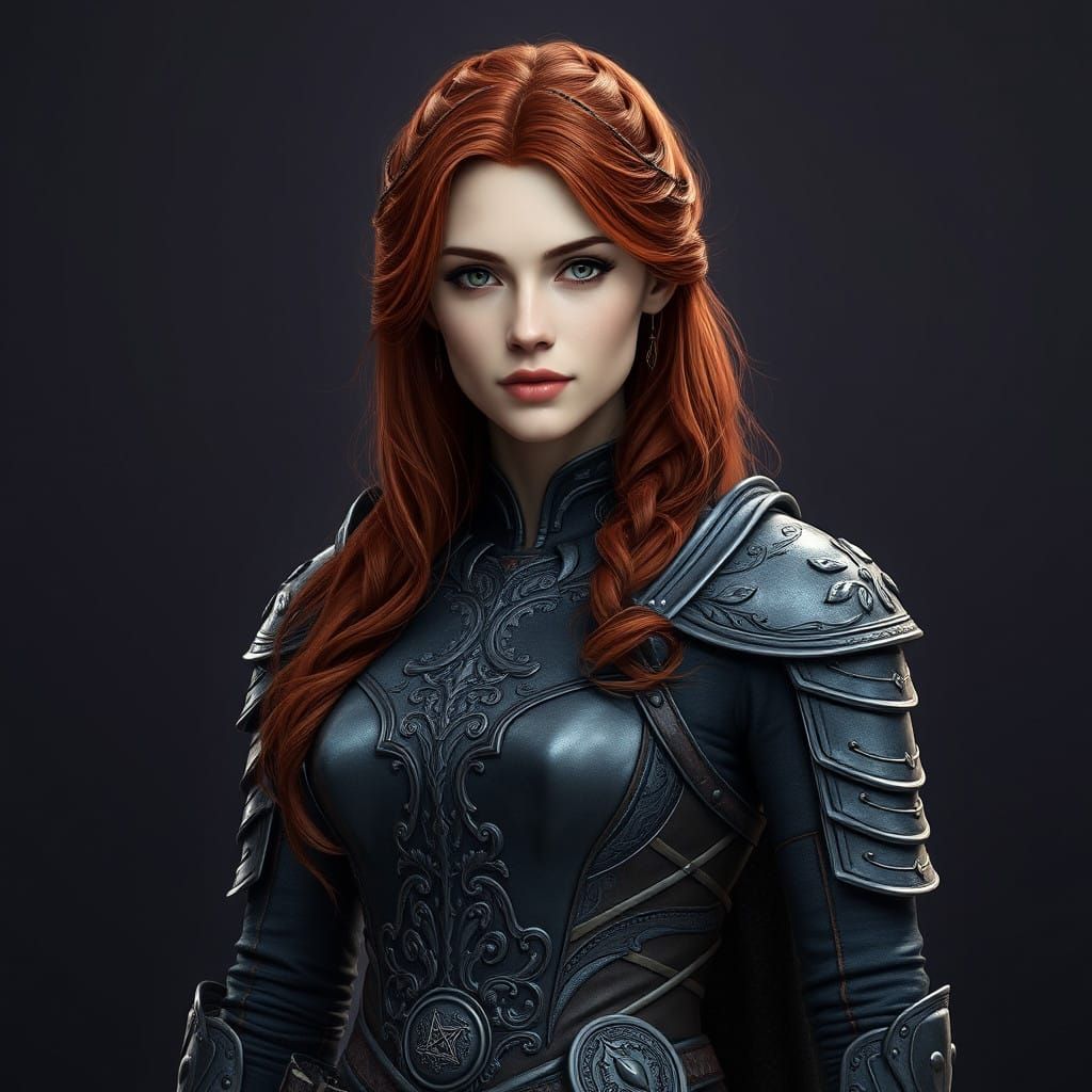 Medieval Goddess in Hyper-Realistic Armor