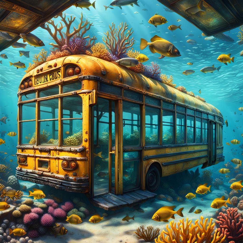 The Sunken School Bus: A Fishy Haven