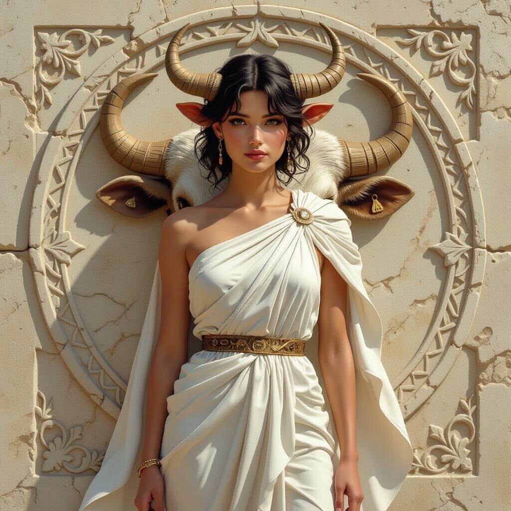 Pixie with Bull Features and Taurus Zodiac