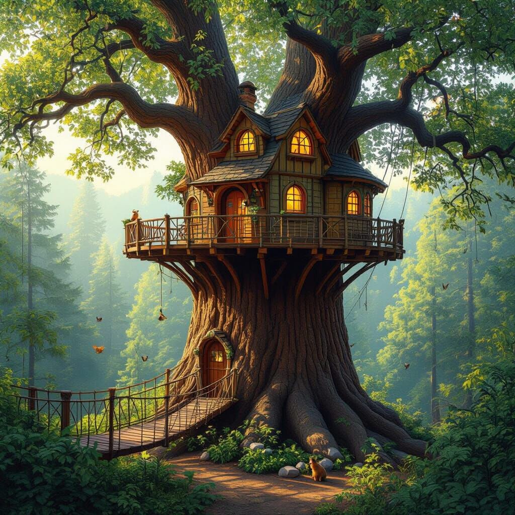 Enchanting Treehouse Village Atop Giant Sequoias