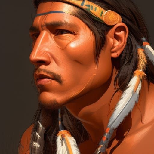 Detailed Portrait of Native American Man in Unreal Engine