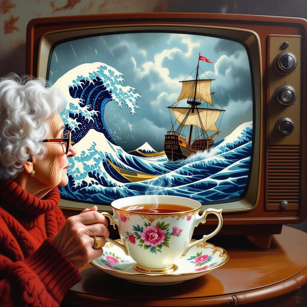 Stormy Tea: Cozy Realism Meets Turbulent Seas