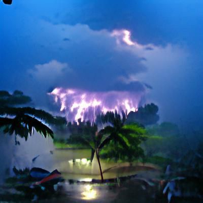 Dramatic Lightning Storm Cloudscape