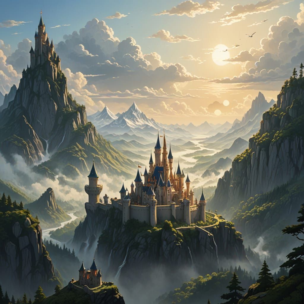 Medieval Castle Landscape in a Regal Aesthetic