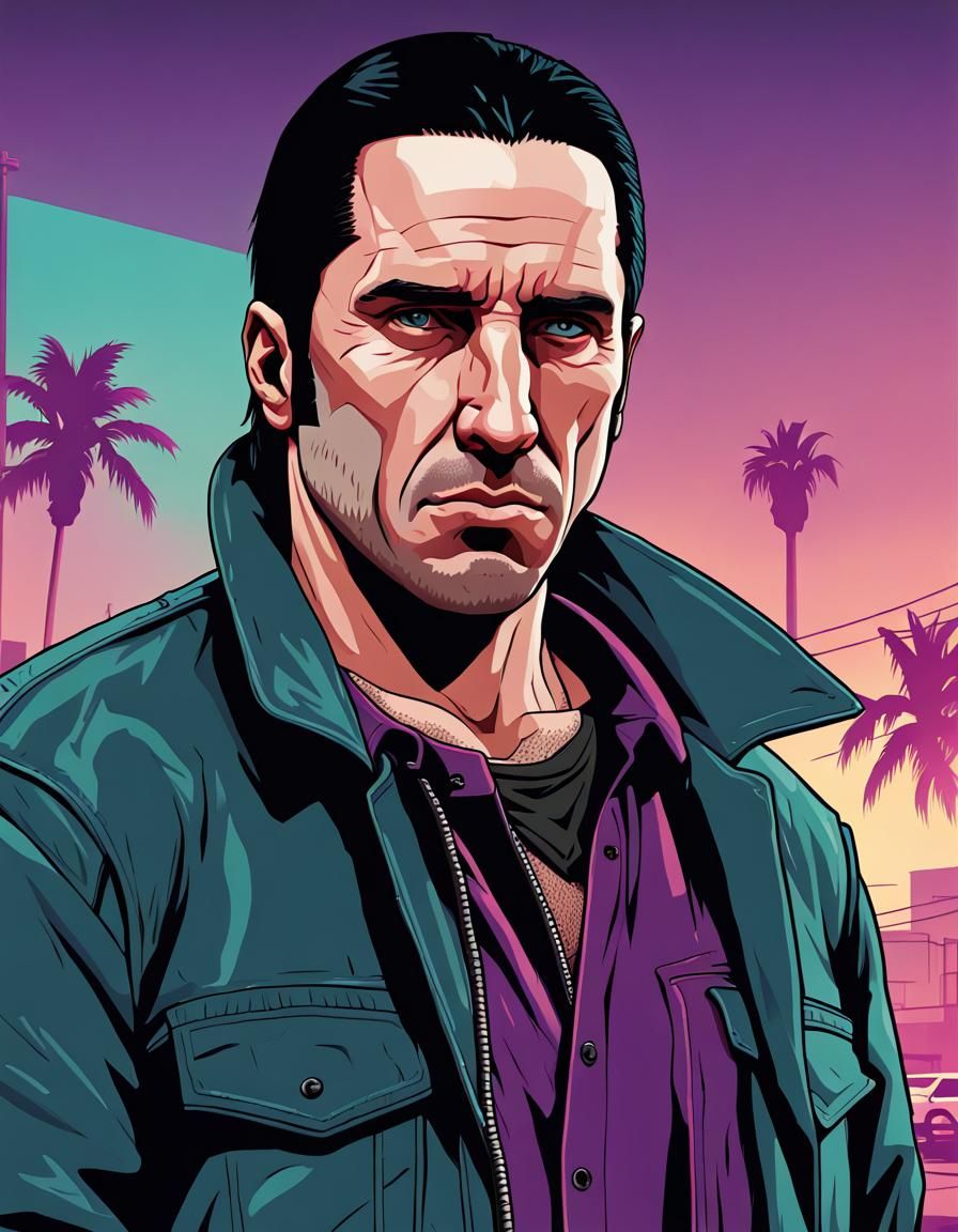 Trent Reznor as GTA Character in Vector Art