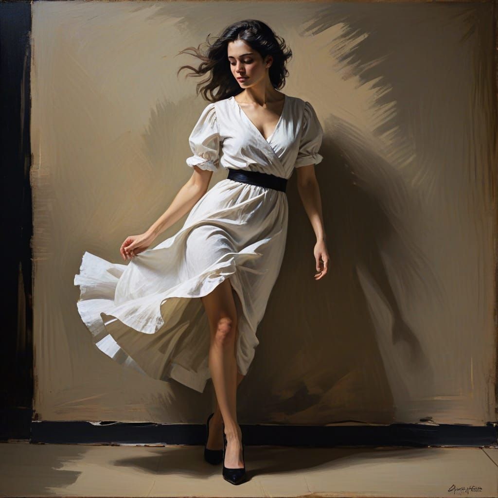 Figure Study with Bold Gaze: Classical Realism