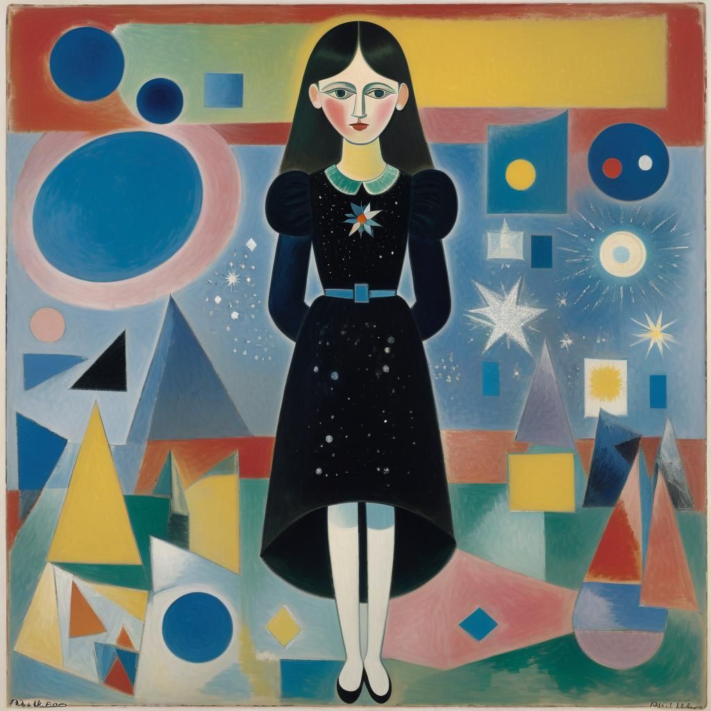 Abstract Sparkling Shapes Inspired by Cubism