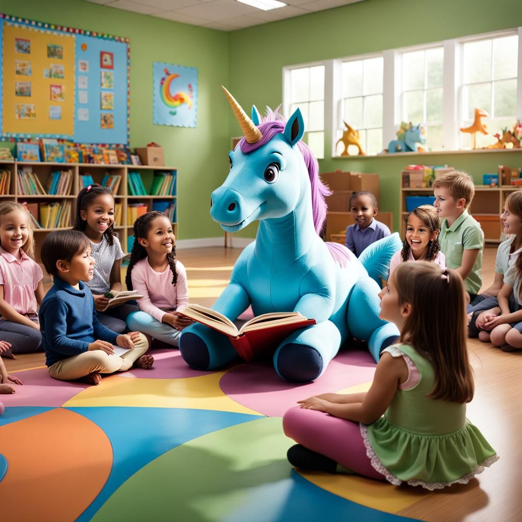 Teacher Reads to Students Imagining Unicorns