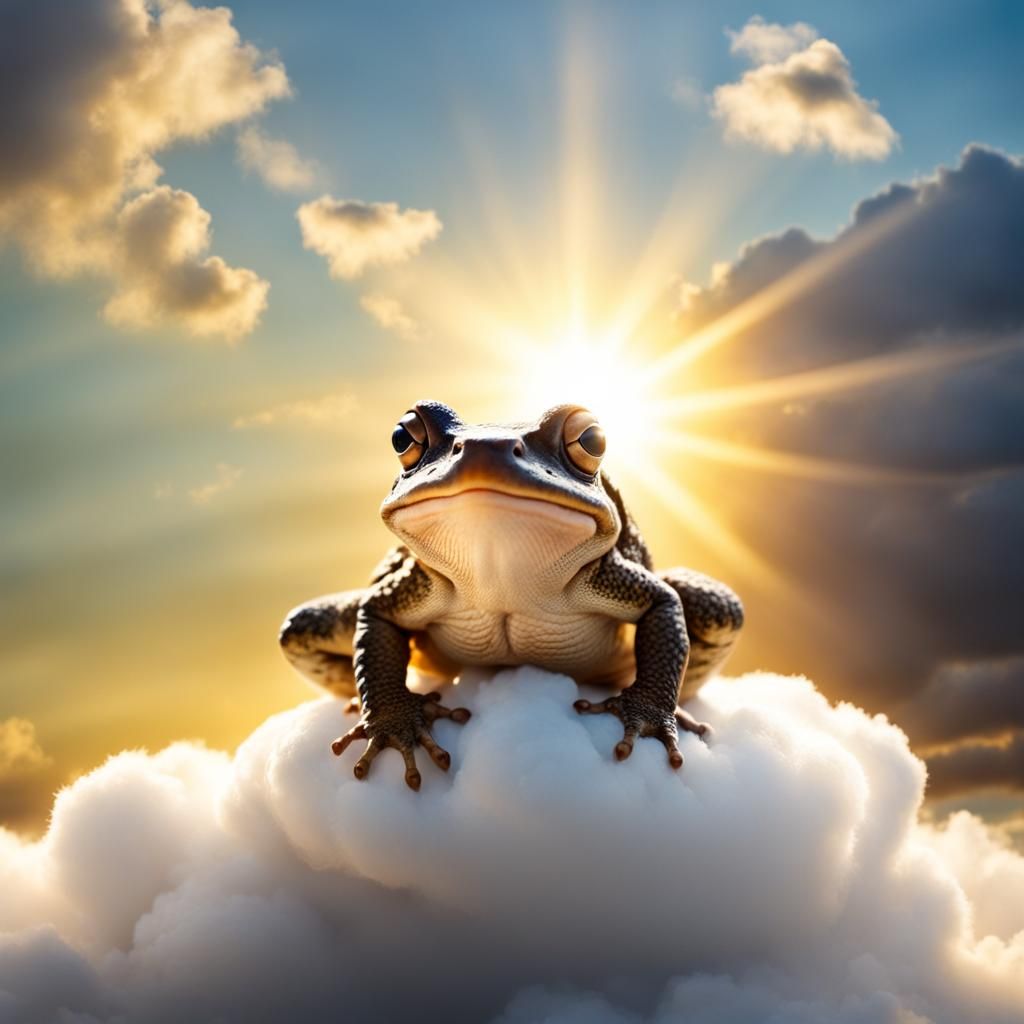 Toad on a Cloud in Divine Sunshine