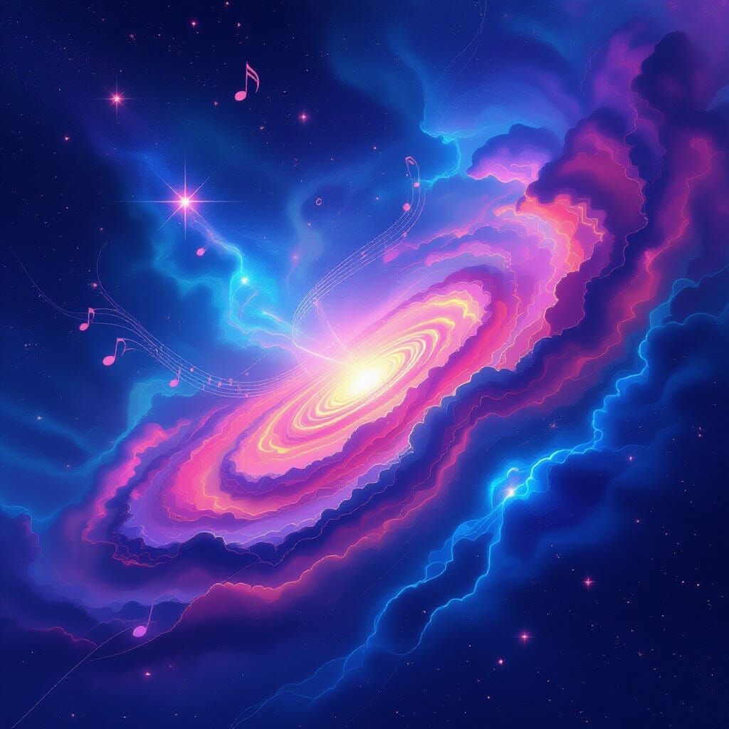 Surreal Cosmic Soundscape Album Cover Design