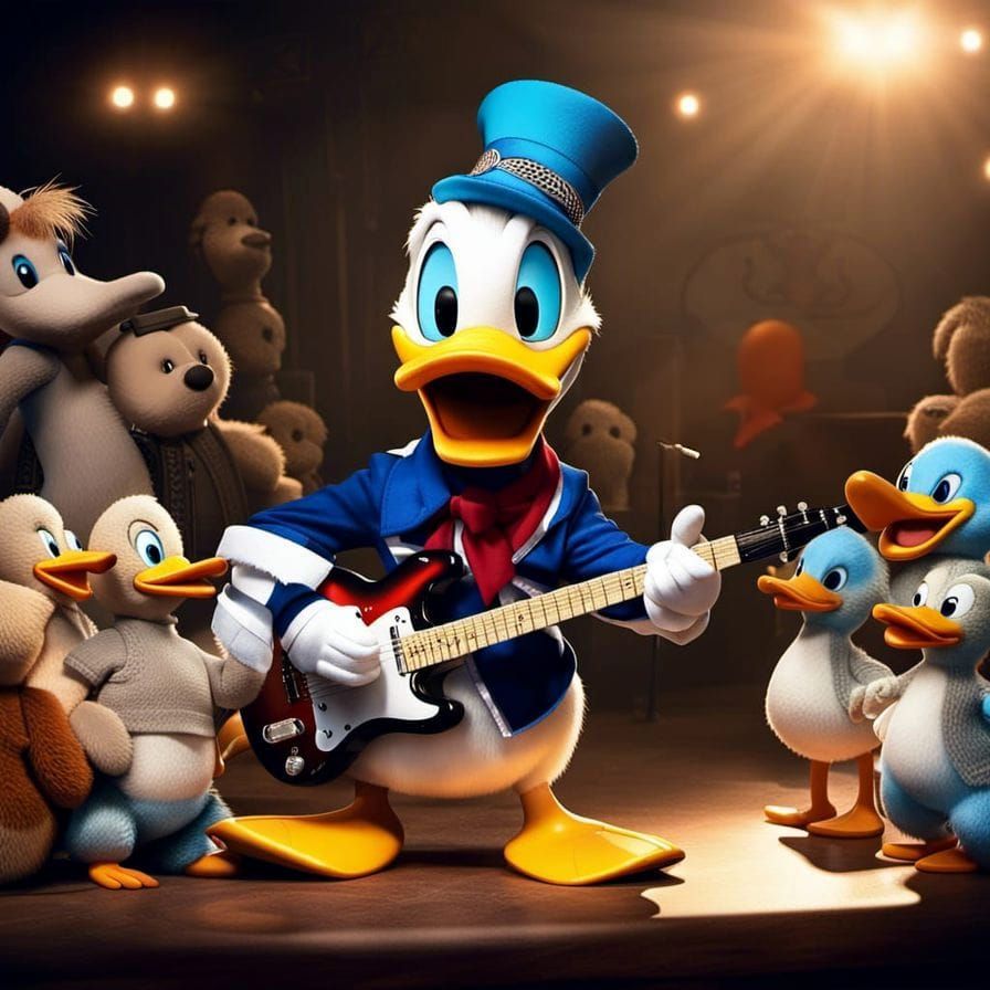 Donald Duck Entertaining the Crowd