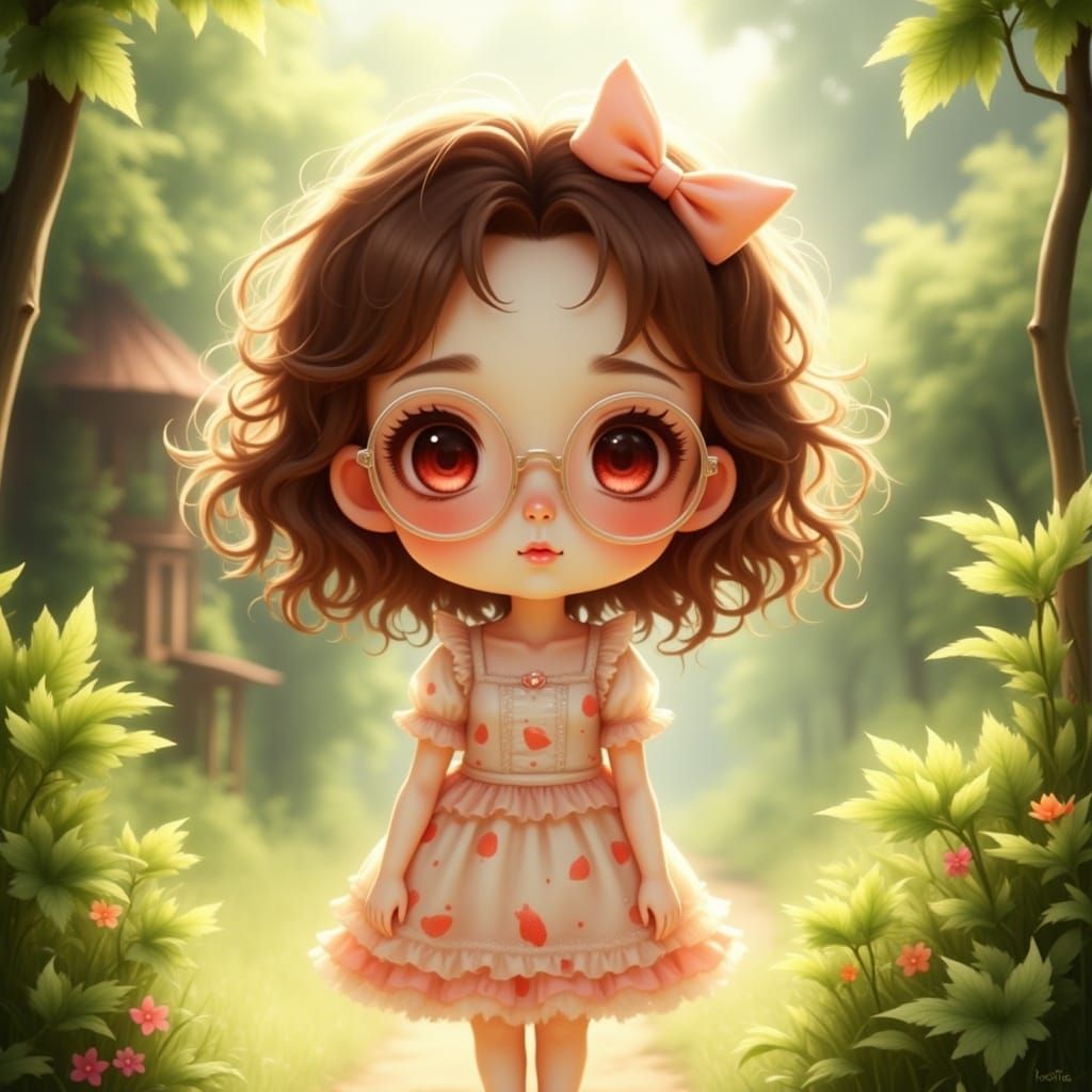 Adorable Chibi Girl in Anime Style