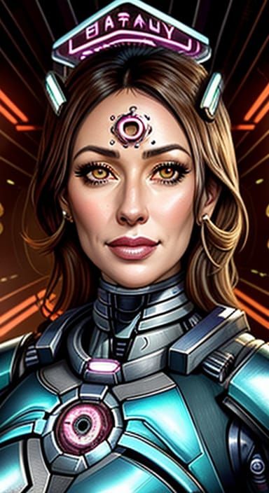 Cyborg Lady in Elegant Dead Space Diner Setting