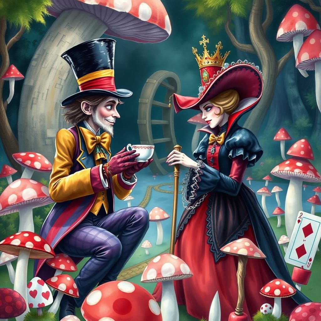 Mad Hatter Teases the Queen of Hearts in Whimsical Croquet