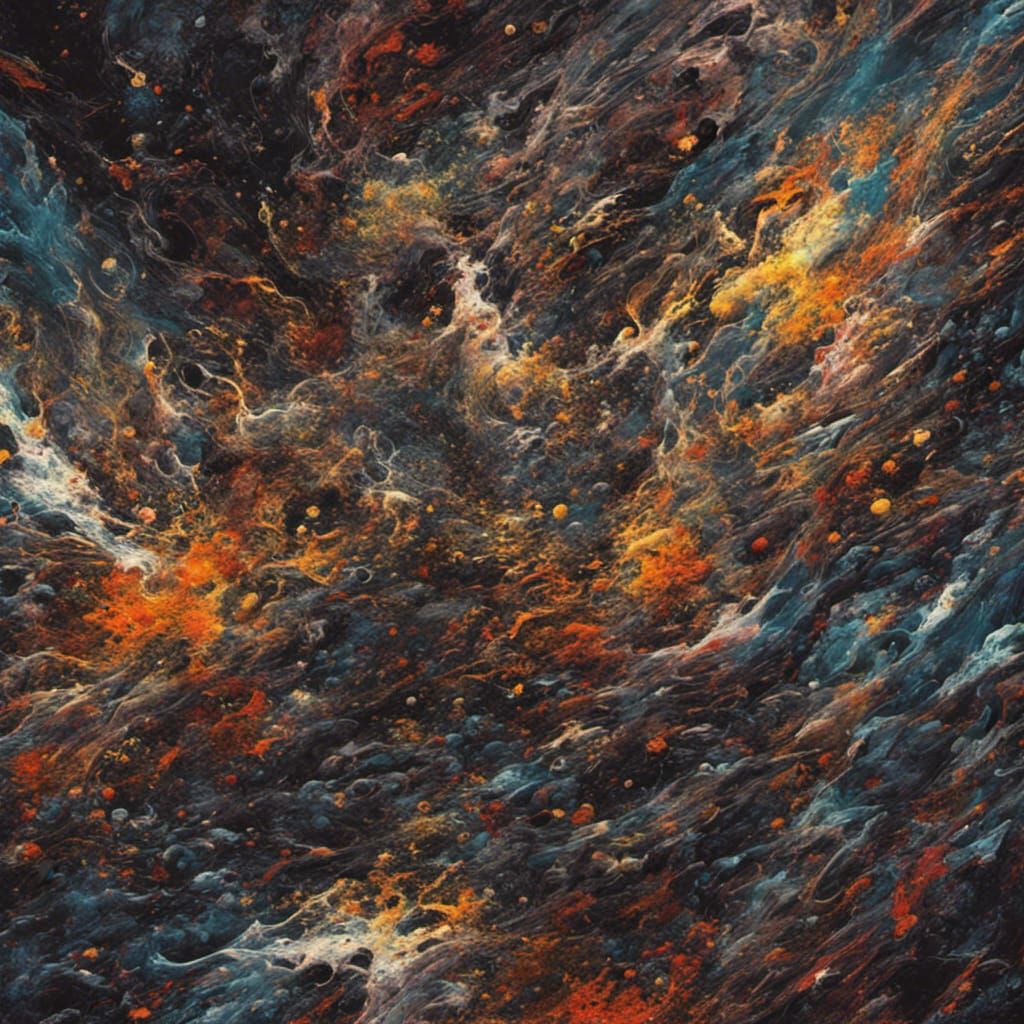 Abstract Expressionism Dreamscape in Style of Pollock